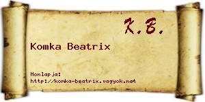 Komka Beatrix névjegykártya